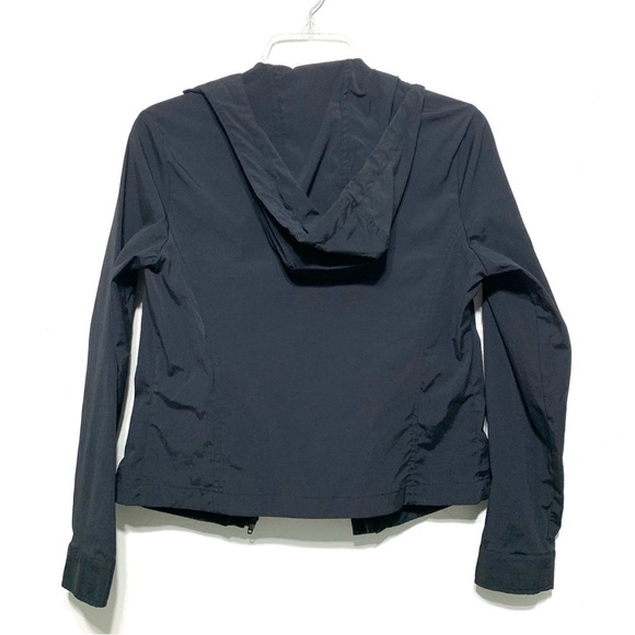 Express Stretch Black Windbreaker Zip Up Jacket w/ Hood size Small - Picture 5 of 5